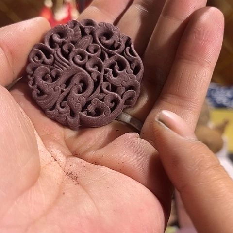 泥塑龙涎玫瑰镂空版凤凰牌微瑕