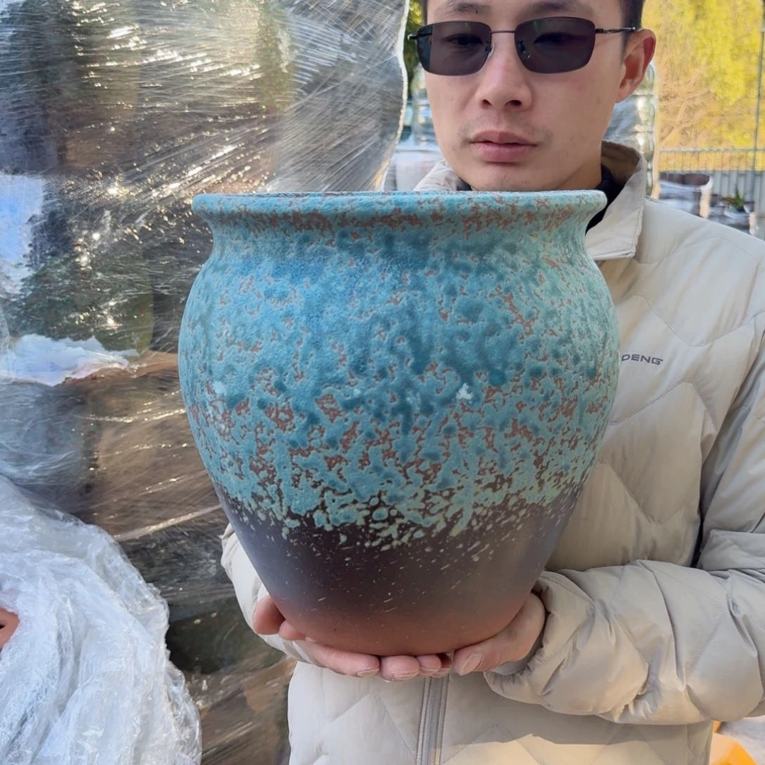 紫砂花盆口24.5高27（一个第二代胖子牛油果