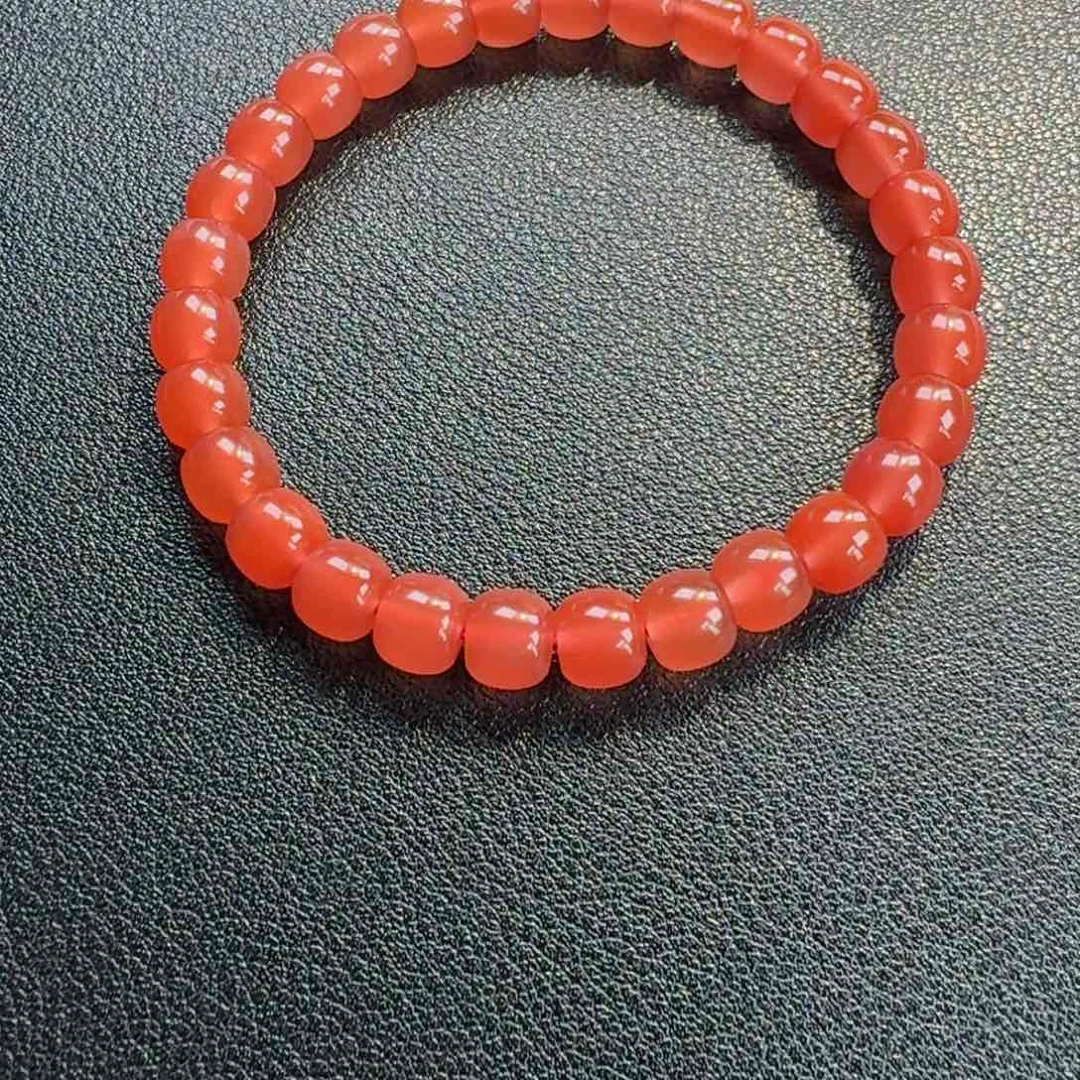 南红玛瑙冰粉老型单圈未镶嵌
