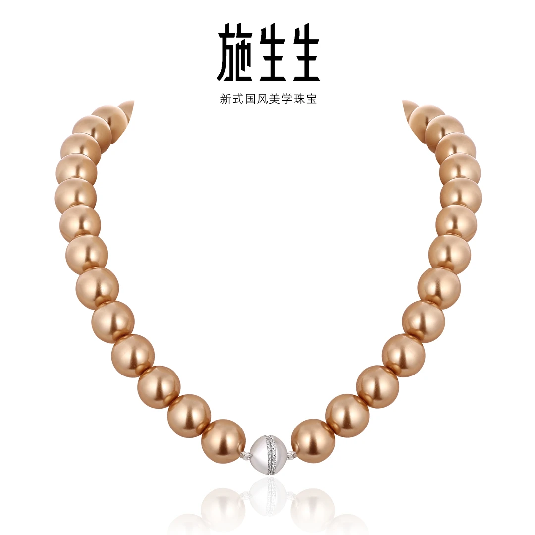 吊坠925银仿珍珠 【施生生珠宝】S925银经典气质12mm珠珠项链
