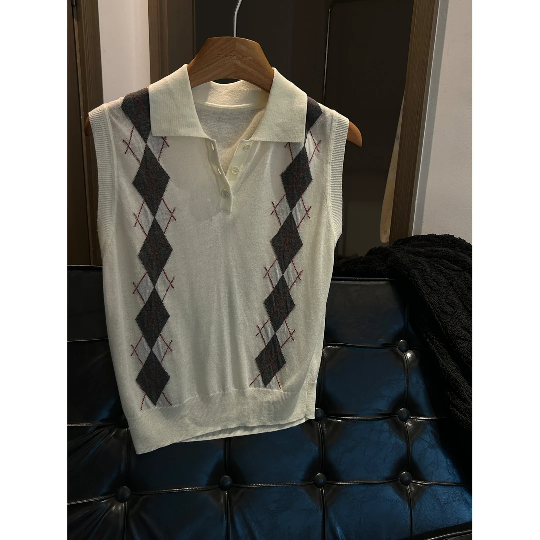 2025 S/S SEP.[夏]菱格纹翻领马甲  4283#2