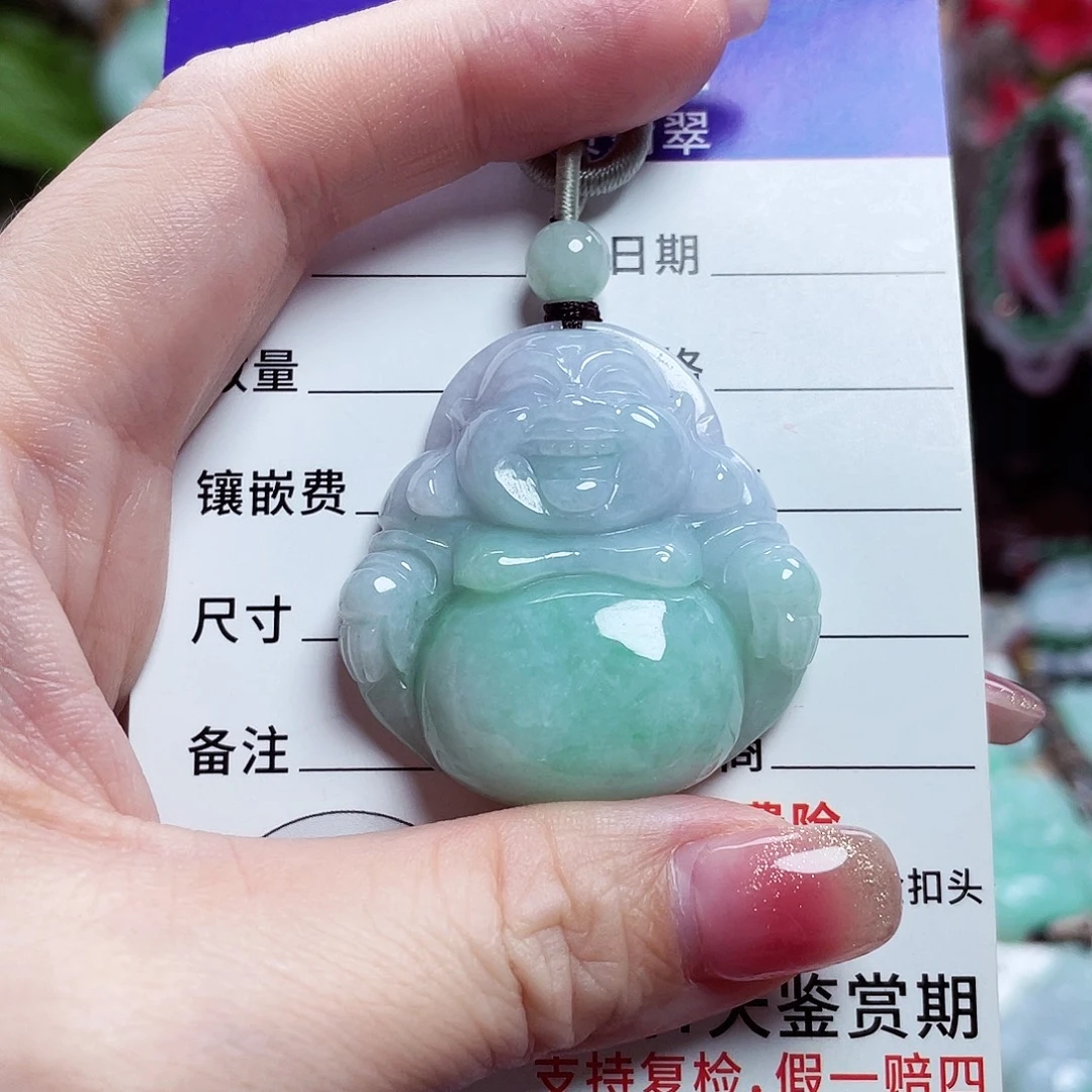 翡翠未镶嵌颈饰佛公16