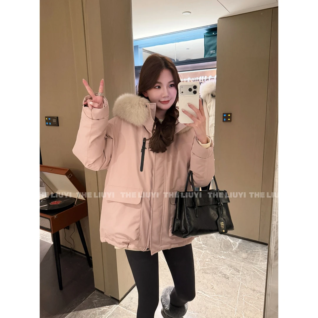 【LIUYI】极寒之冬~90白鸭绒大毛领派克羽绒服外套512051