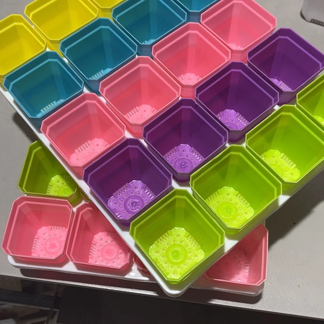 彩方口5高6混色40个盆带2个拖架