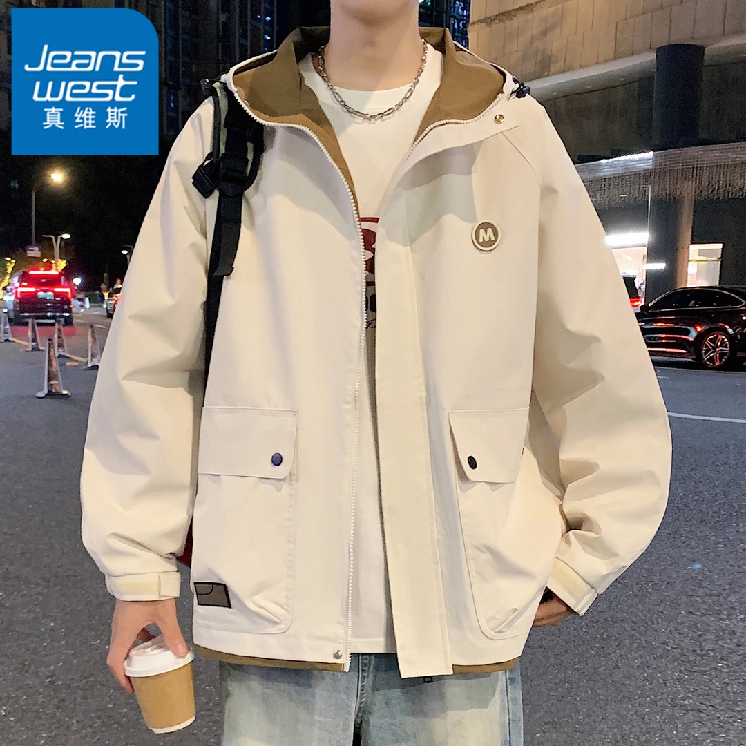 真维斯无界美式工装外套男士春秋季潮牌宽松百搭防风痞帅男款夹克