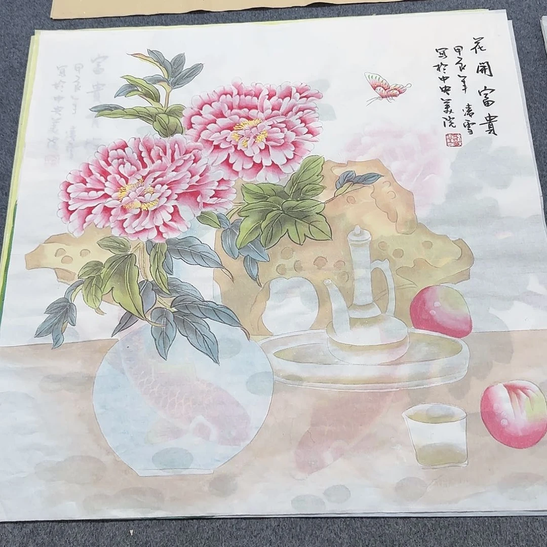 国画尺寸70X70手绘作品