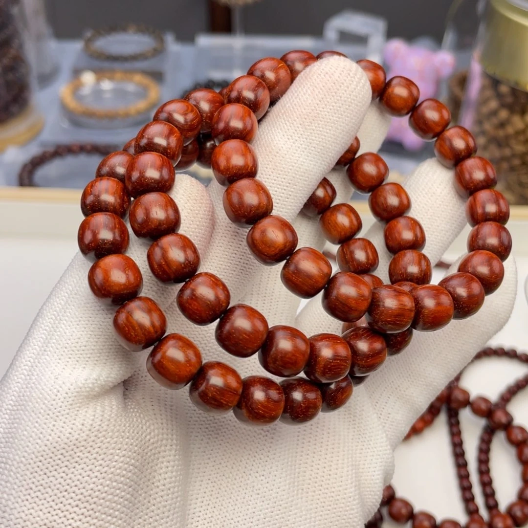 小叶紫檀手串/手链小叶紫檀老形鱼鳞➕金星