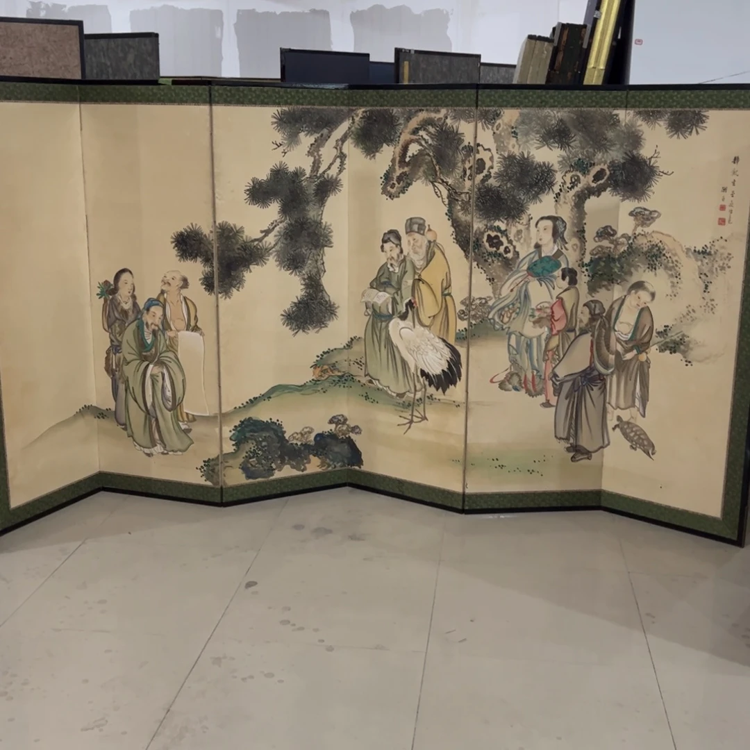 绘画屏风框画茶空间设计