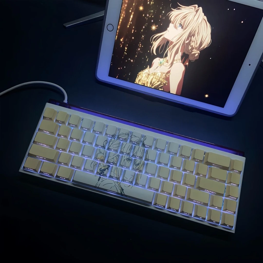 【PBT侧刻】薇尔莉特2.0键帽侧刻透光适配61 65 68 75 87 98 104