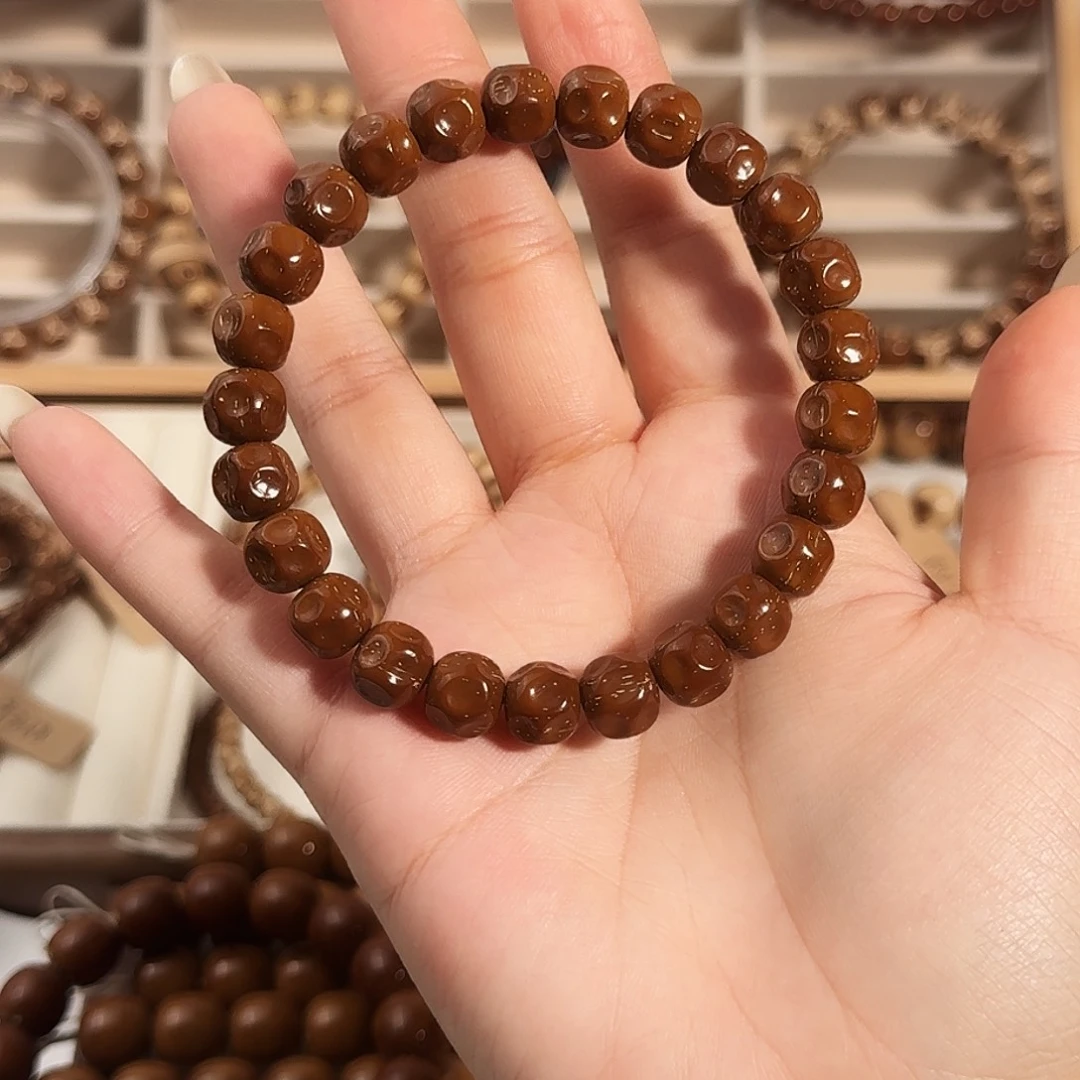 手串紫金鼠10*9手工浅坑无相奶酪实心紫金鼠