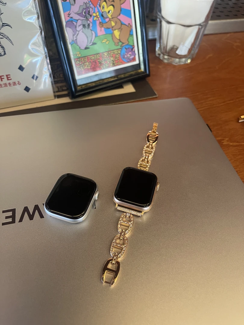 适用苹果手表表带S11/s10金属满钻轻奢表带iwatch/se苹果表带