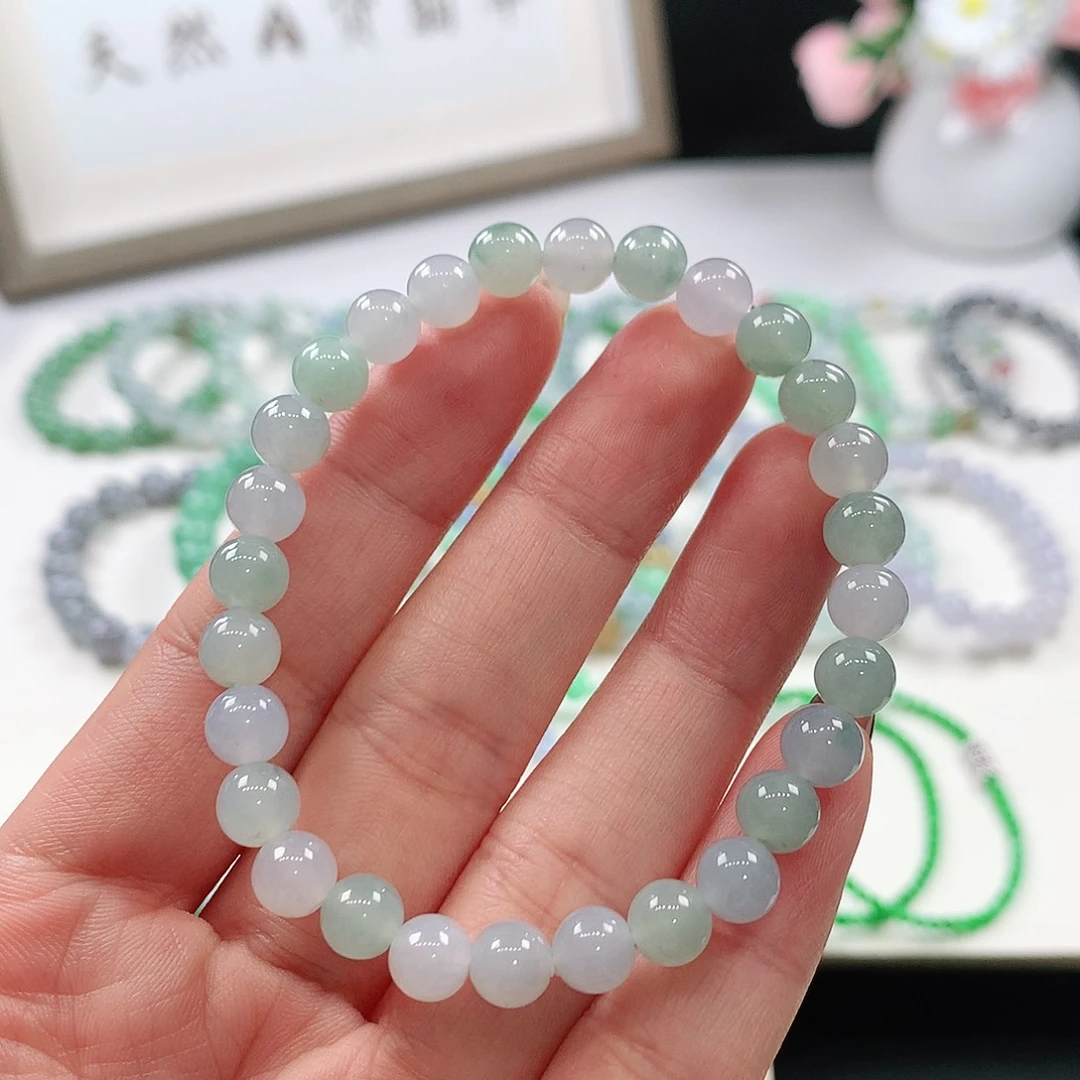 翡翠未镶嵌手链6.5mm