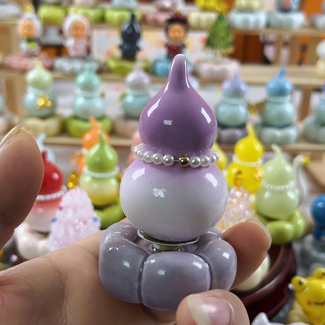 陶景德镇陶瓷底座转转渐变紫粉