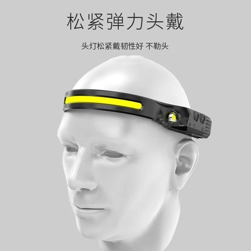 超轻多功能感应头灯强光充电超亮长续航露营夜钓