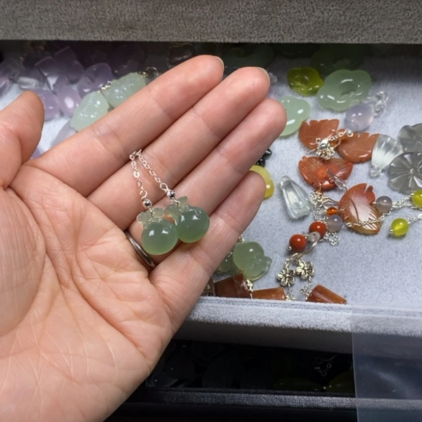 【闪购商品】蛇纹石玉挂件耳饰耳环项链未镶嵌