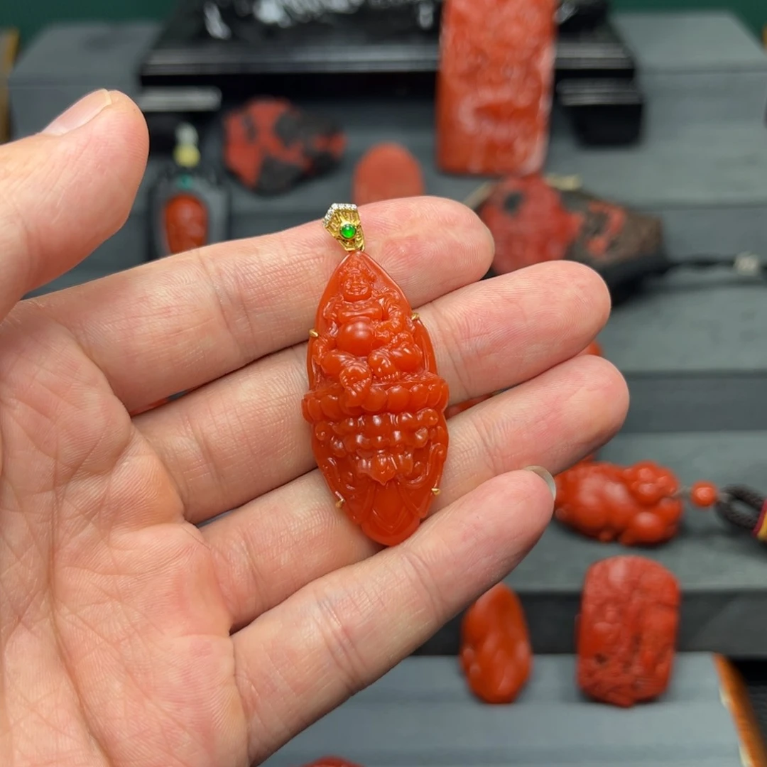 南红玛瑙未镶嵌黄财神