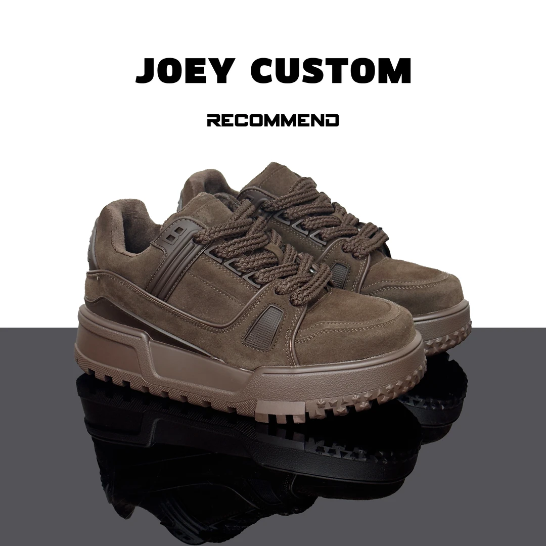 JOEY | 冬季小胖丁薄绒系带款超火时尚板鞋女潮鞋 688-17