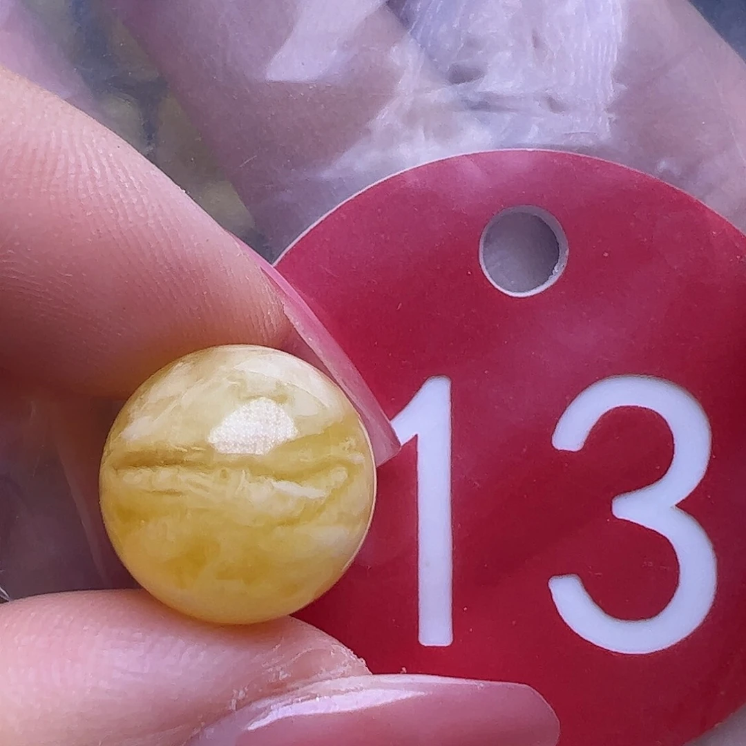 蜜蜡未镶嵌珠宝奇石微瑕13mm圆珠