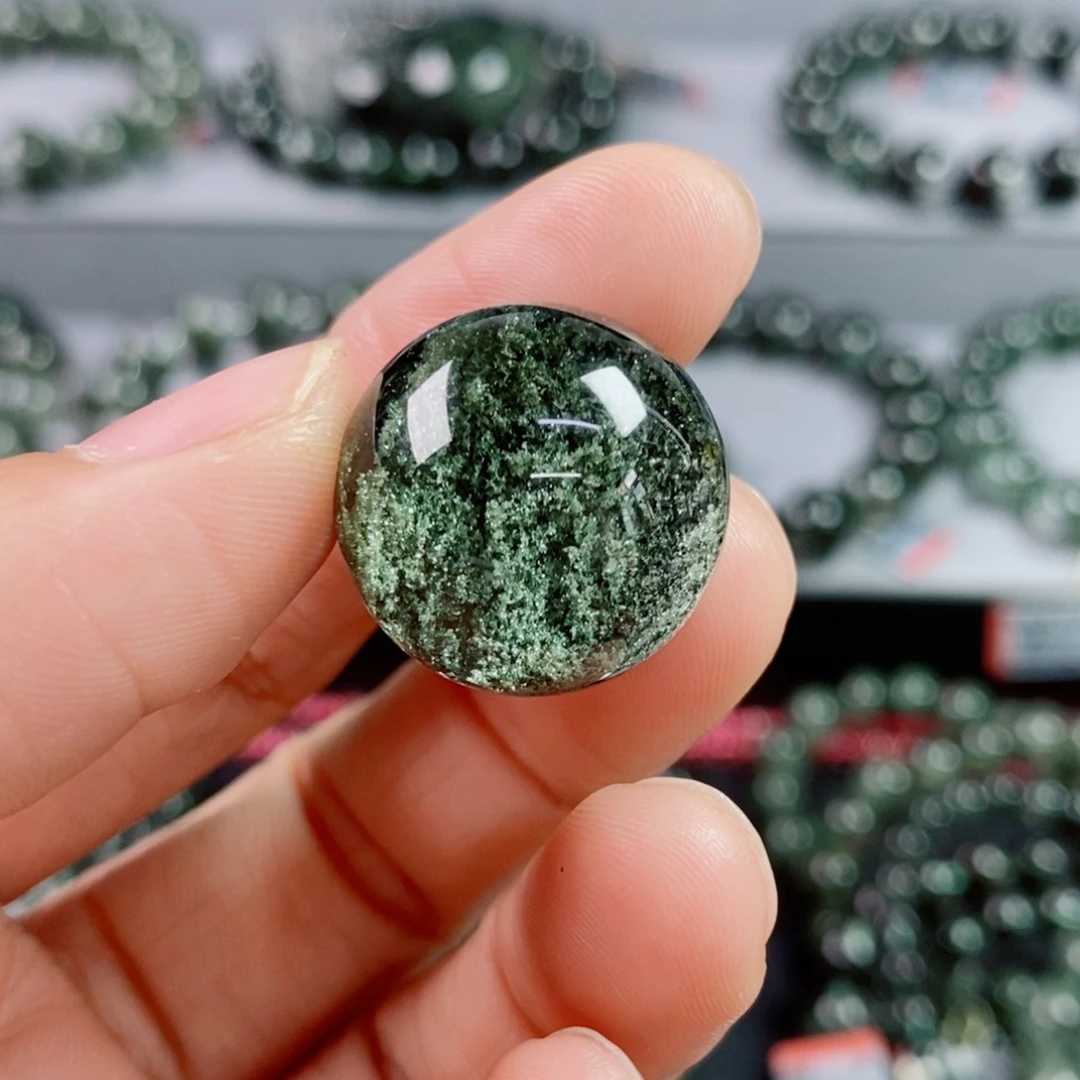 单珠未镶嵌水晶绿幽灵单珠20mm