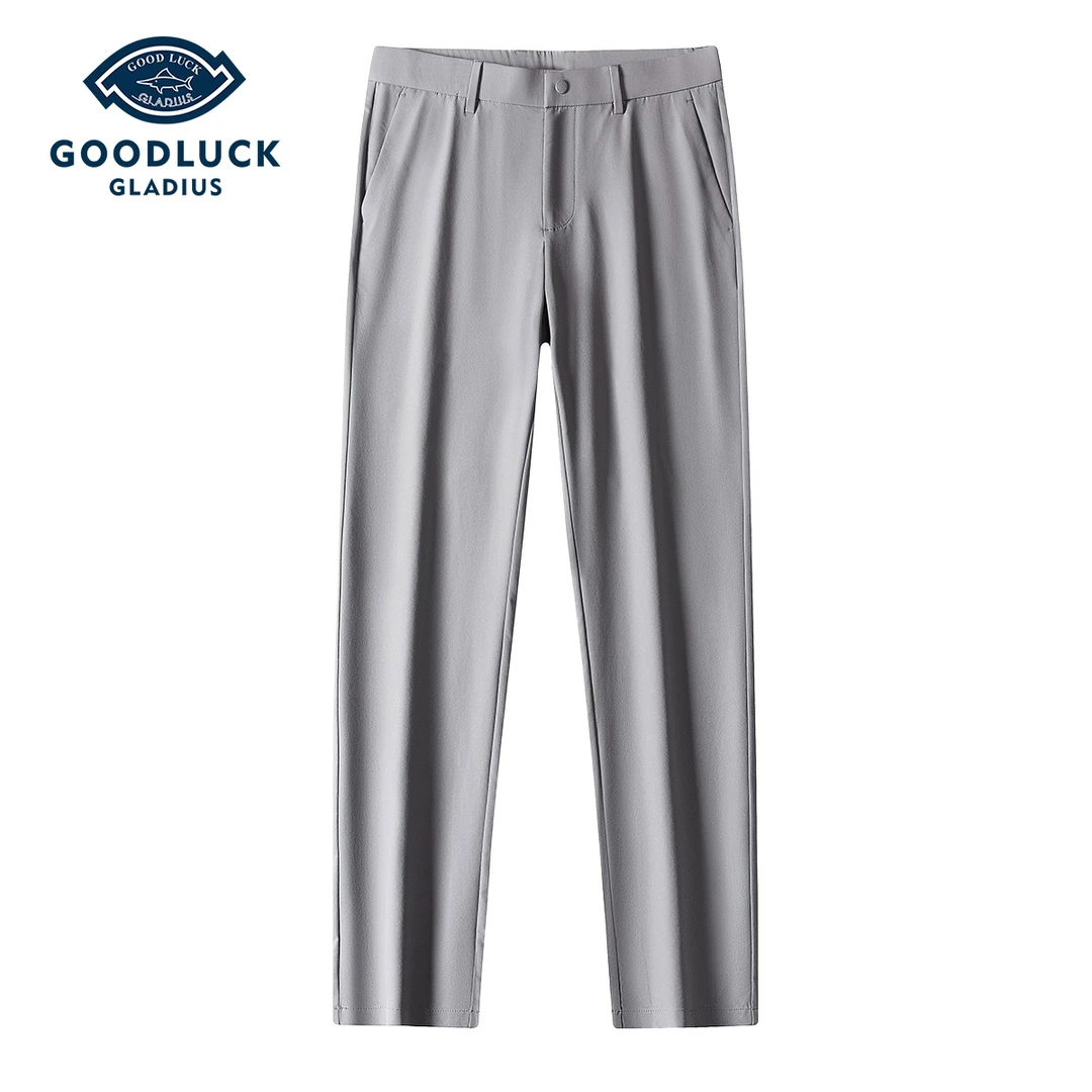 德鲨鲨鱼夏季新款休闲裤薄款亲肤透气高弹修身保型长裤-L1T57210