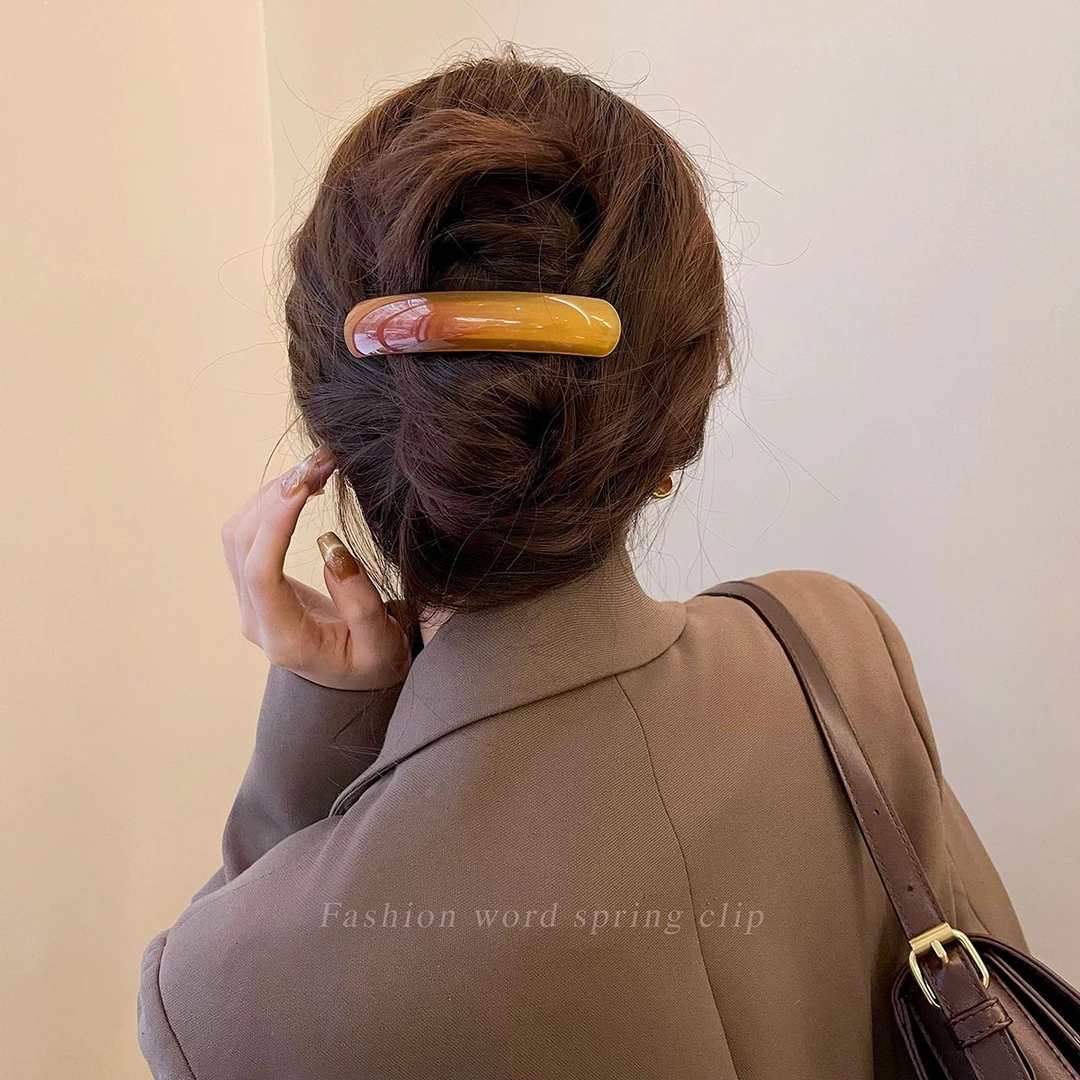 一字弹簧夹发夹女后脑勺高级感发卡横夹2025新款大号盘发夹子头饰