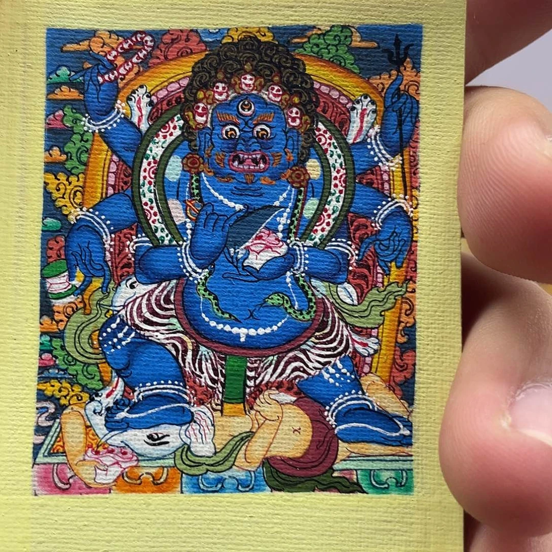 吊坠纯手绘大黑天