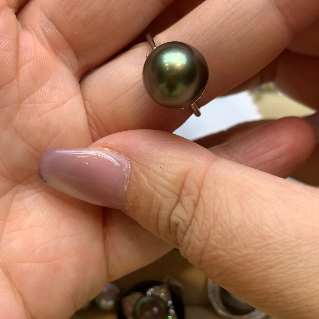 银S925镶嵌戒指海水珍珠