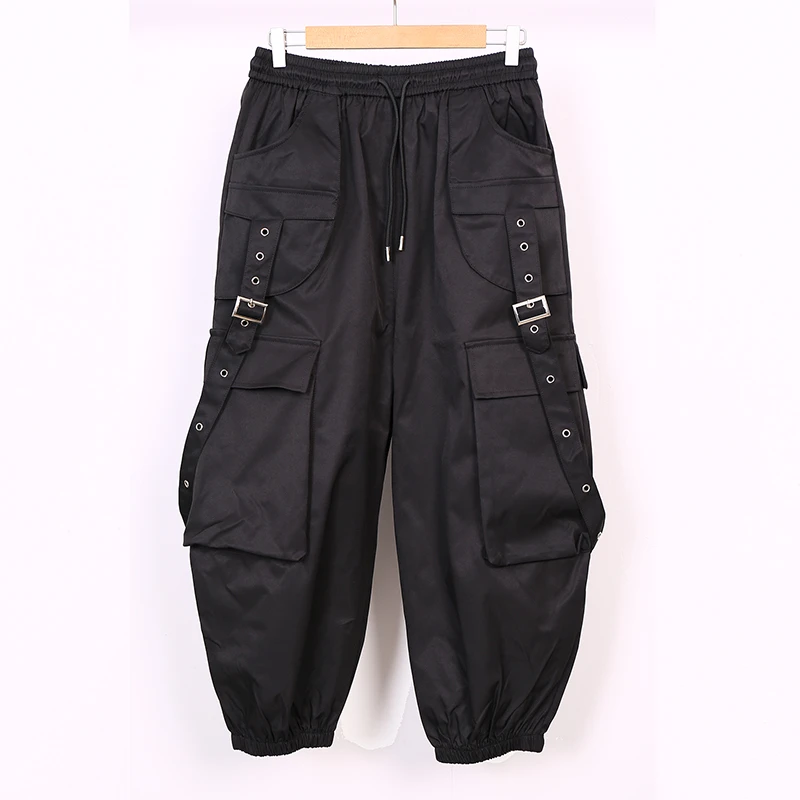 九分裤子男春夏宽松阔腿哈伦裤韩版潮流痞帅机能多口袋小脚工装裤