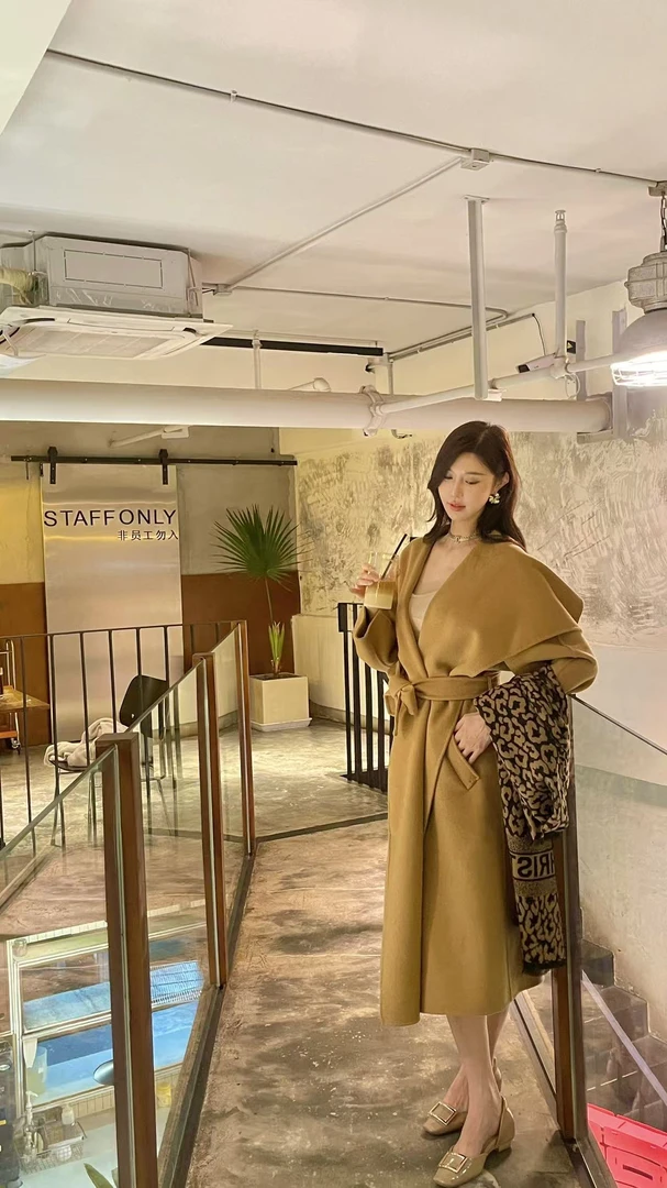 【雪莉家专属】M家大牌长款韩系大翻领羊毛大衣