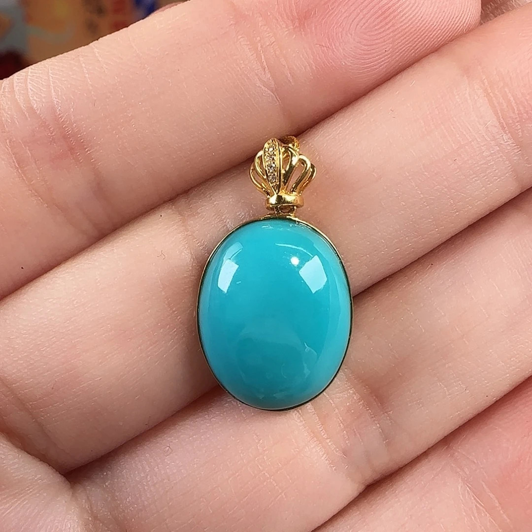 绿松石18K金镶嵌珠宝奇石