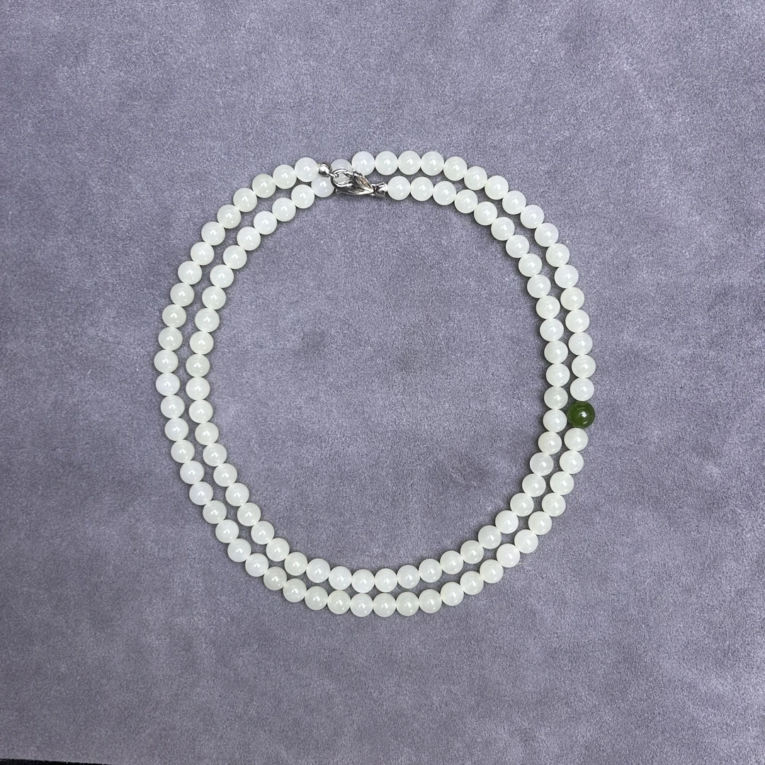 【潘家园臻选】224和田玉白玉108颗珠串RY-0221 A2557