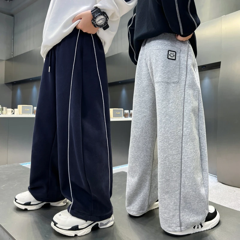 男童秋装新款休闲卫裤2025中大童宽松垂感针织长裤男孩初中生裤子