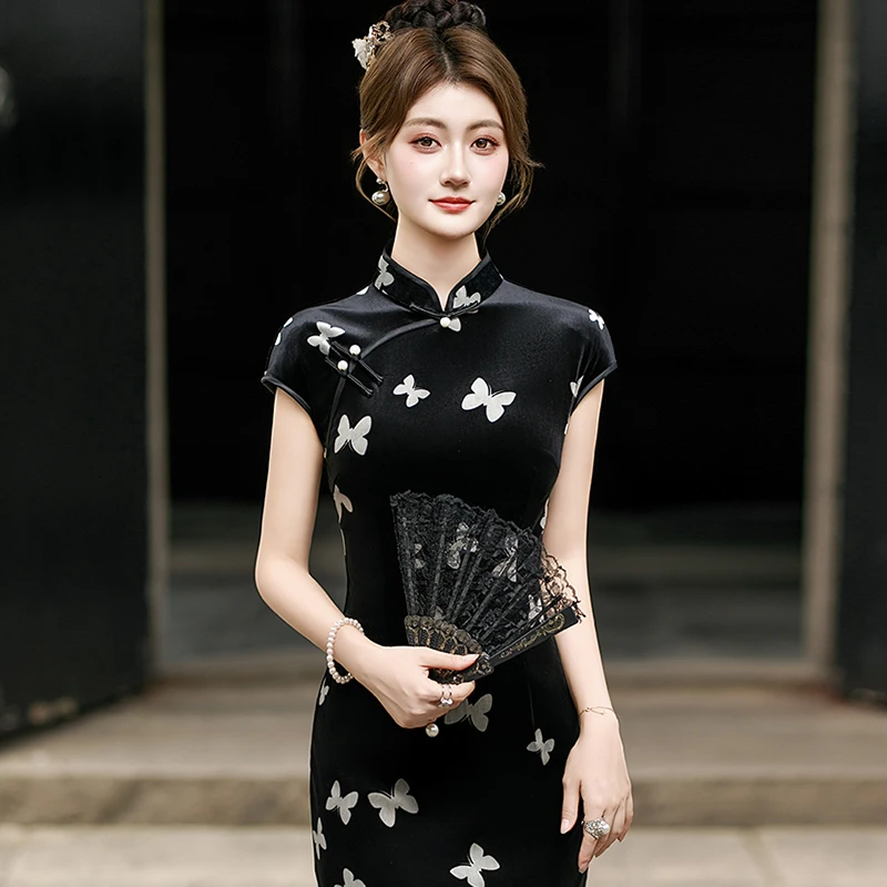 新中式旗袍2025夏季日常可穿复古改良国风裙子高端老上海礼服