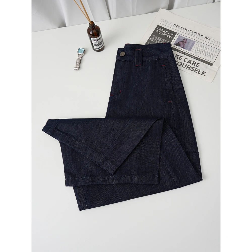 missrococo/洛可可小姐2025夏季新款莱赛尔丹宁色九分气球牛仔裤