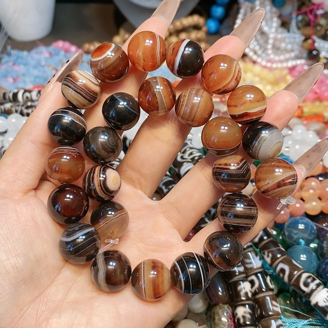 玛瑙/玉髓散珠天然蚕丝玛瑙16mm一条