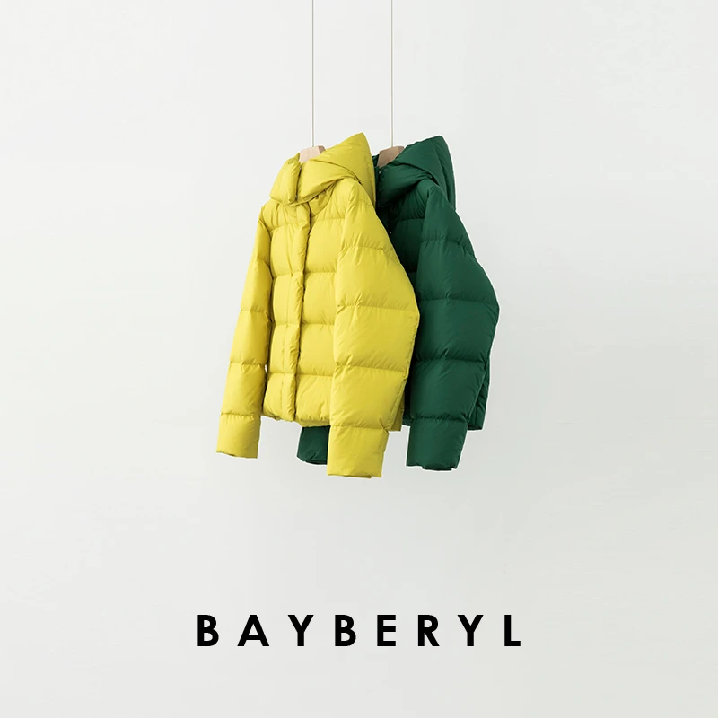 CC10-BAYBERYL老贝利蒙塔*黄绿时尚保暖秋冬连帽羽绒服YRF5G1844