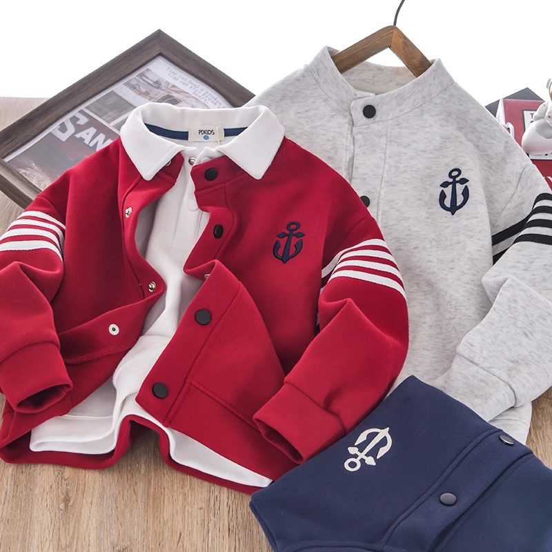 儿童立领外套春季新款中大童夹克春秋款时尚白搭运动MT-2437