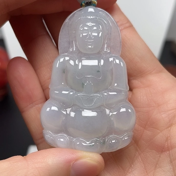 翡翠未镶嵌颈饰天然缅甸翡翠A货观音86号