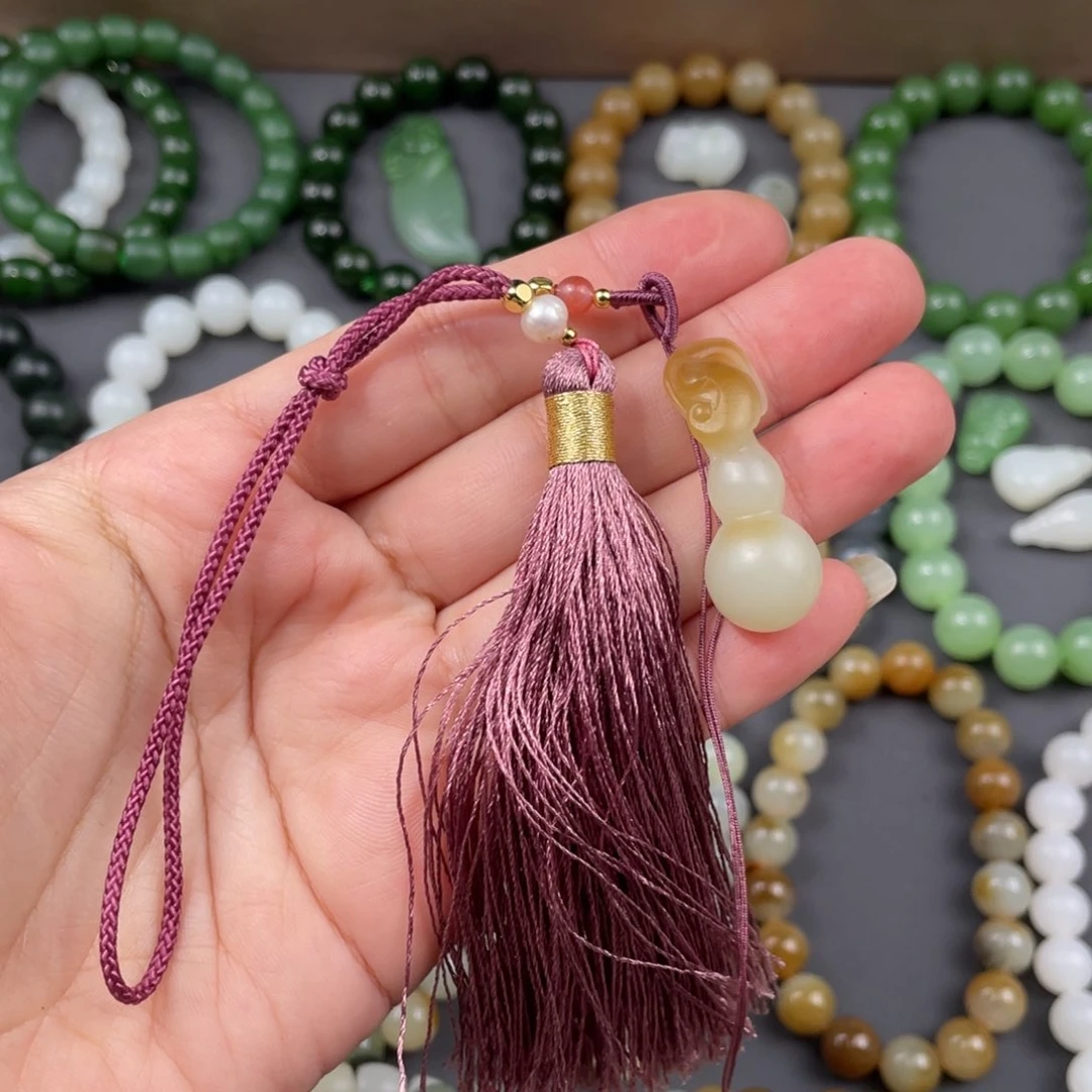 和田玉手串未镶嵌对*起