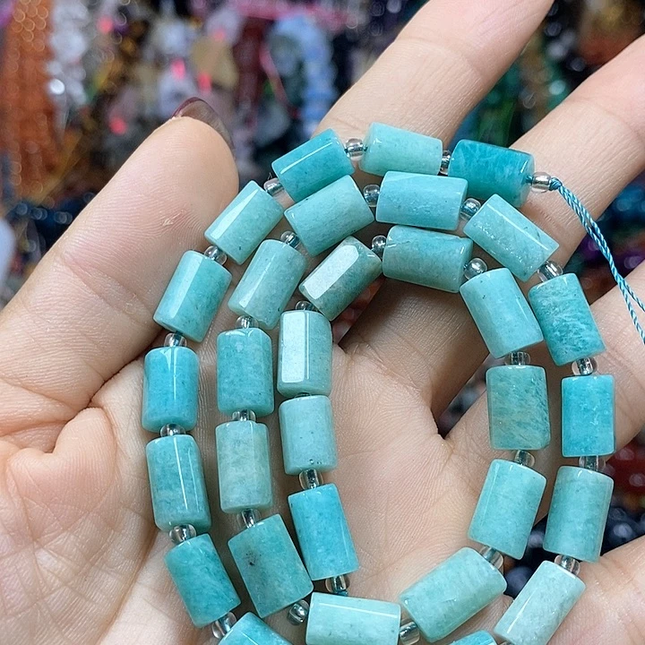 玛瑙/玉髓未镶嵌珠宝半成品天然天河石卡7*10mm