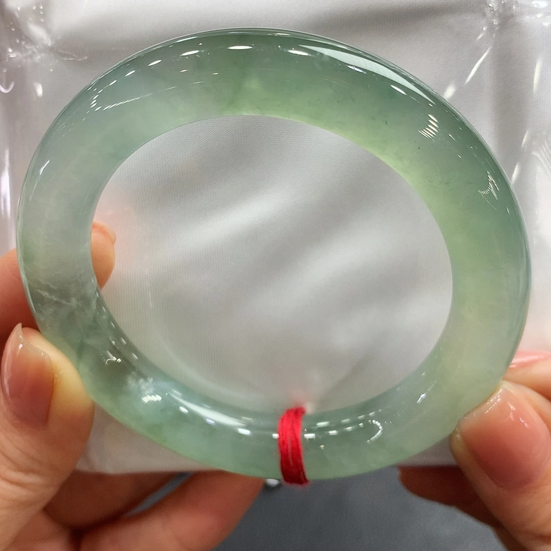 翡翠未镶嵌手镯57圆条