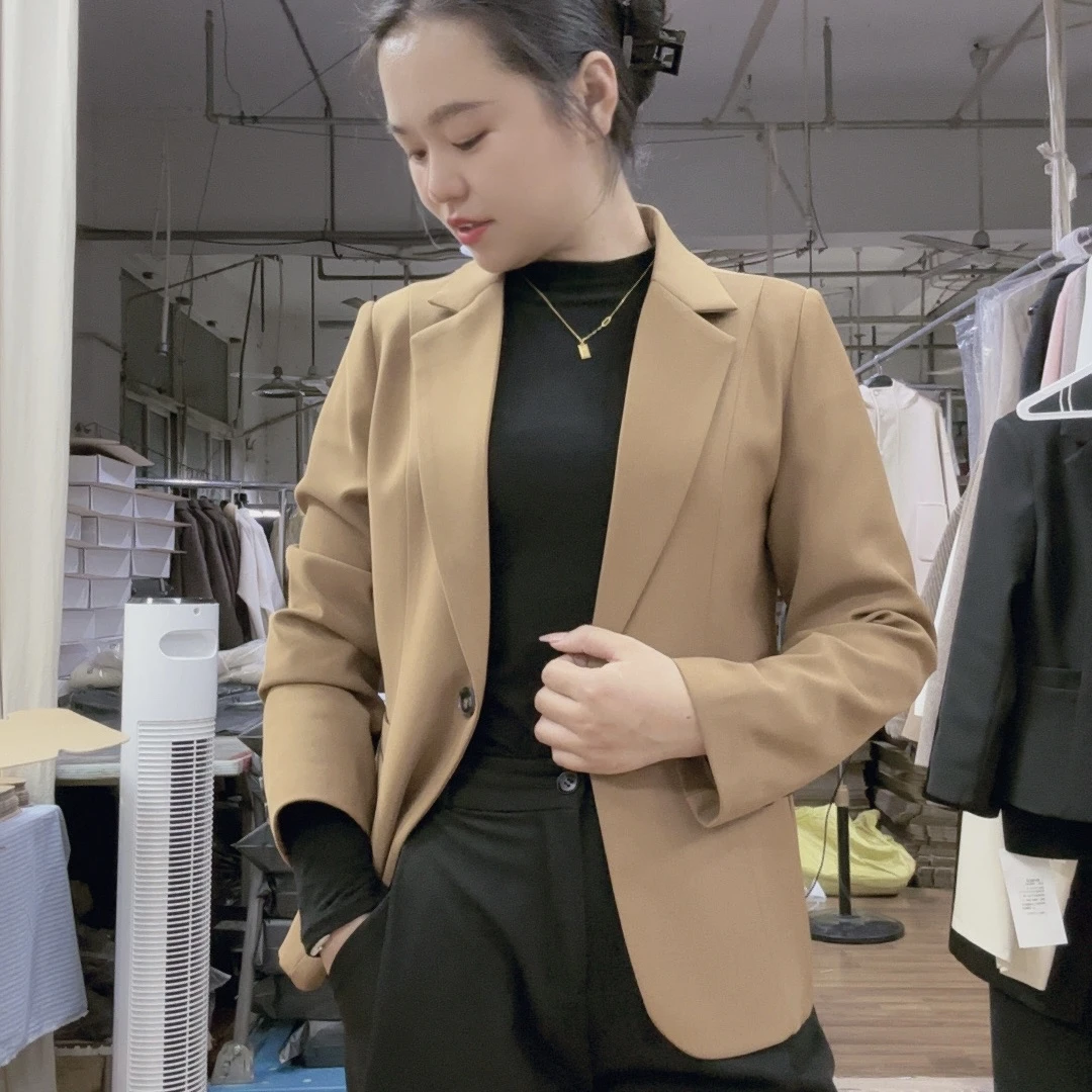 【纯色修身版】新品气质百搭商务通勤OL风格百搭西装长袖外套女春秋