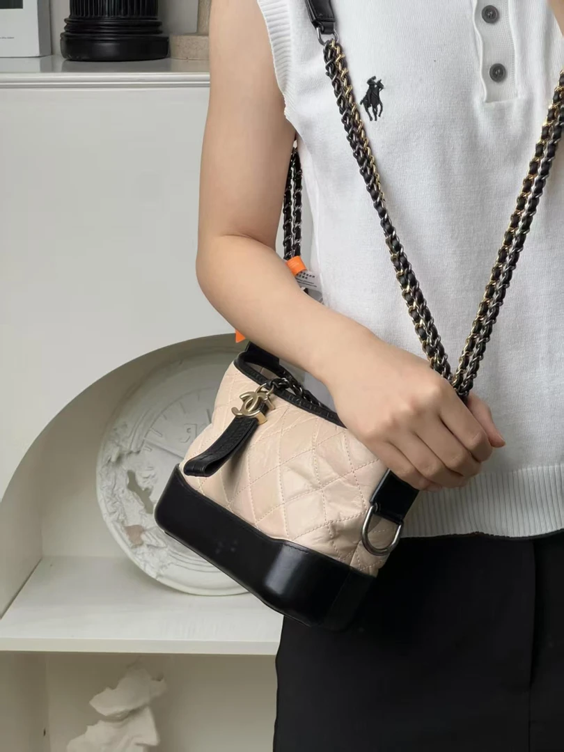 95新 Chanel/香奈儿 香奈儿 流浪小号黑拼奶茶色/优品