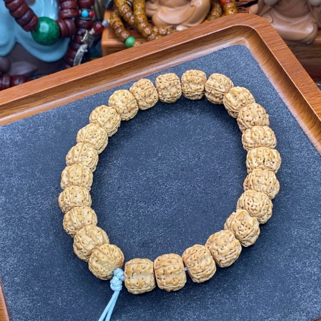 金刚菩提吊坠14mm原皮盘龙手持