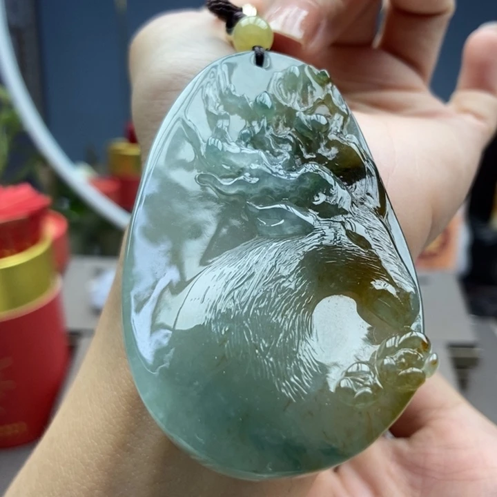 翡翠未镶嵌颈饰吊坠24