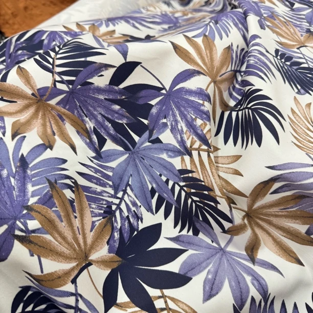 08 纯棉国风竹林缎面牛仔面料3米价