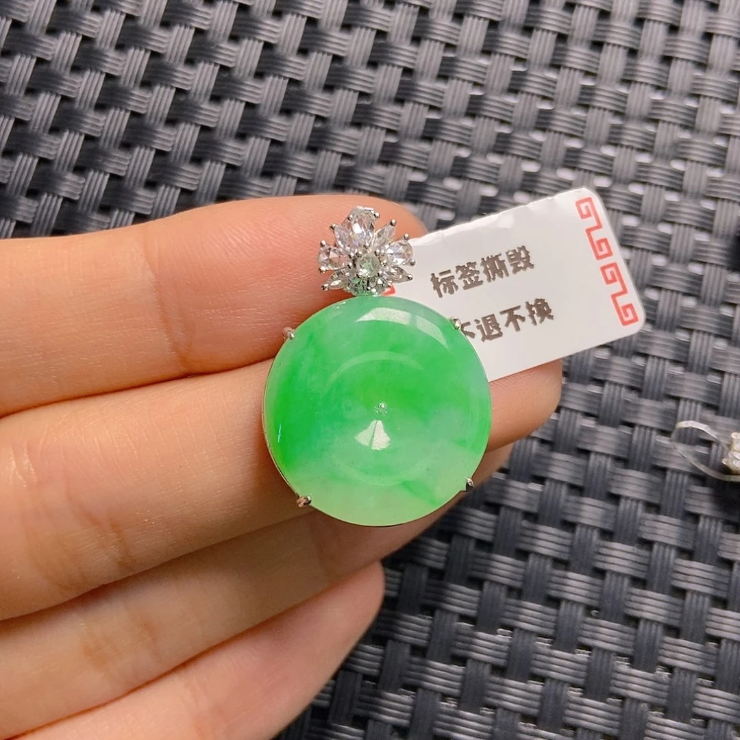翡翠银S925镶嵌颈饰
