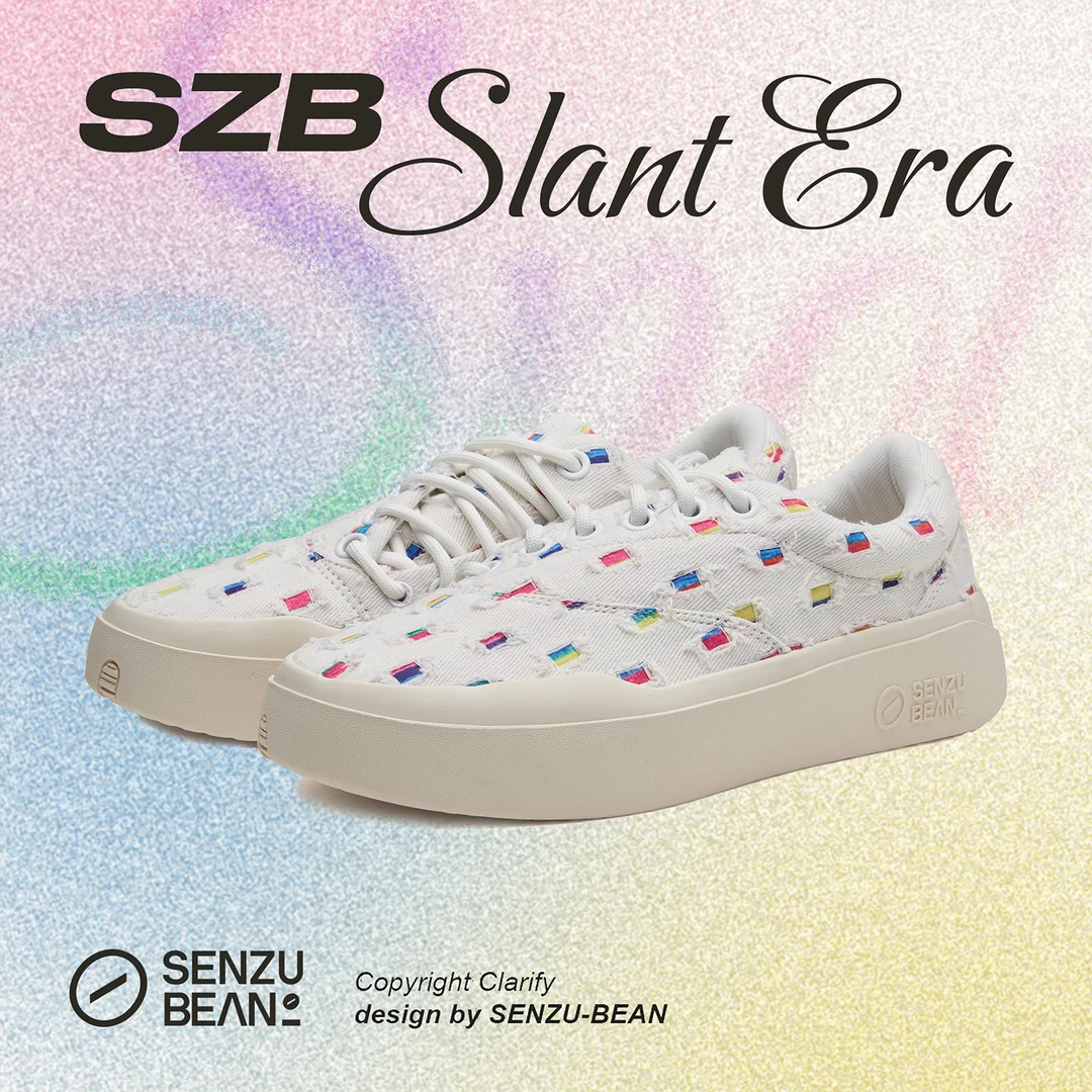 SENZU BEAN Slant era彩虹格仙豆男鞋SZB休闲鞋织物防滑低帮鞋子