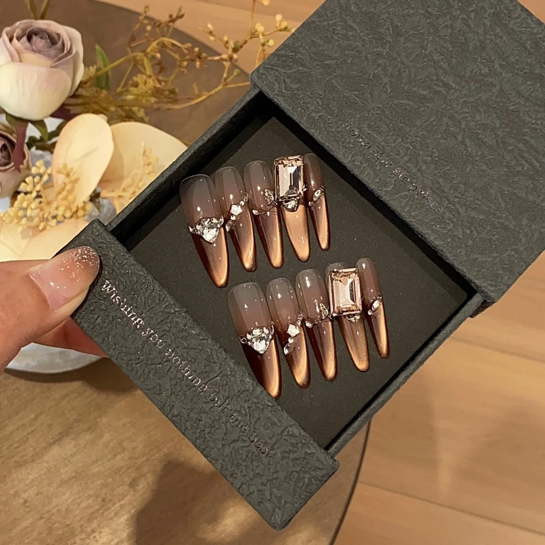 【冬日恋歌】高级贵气轻奢秋冬复古网红ins风纯手工穿戴甲