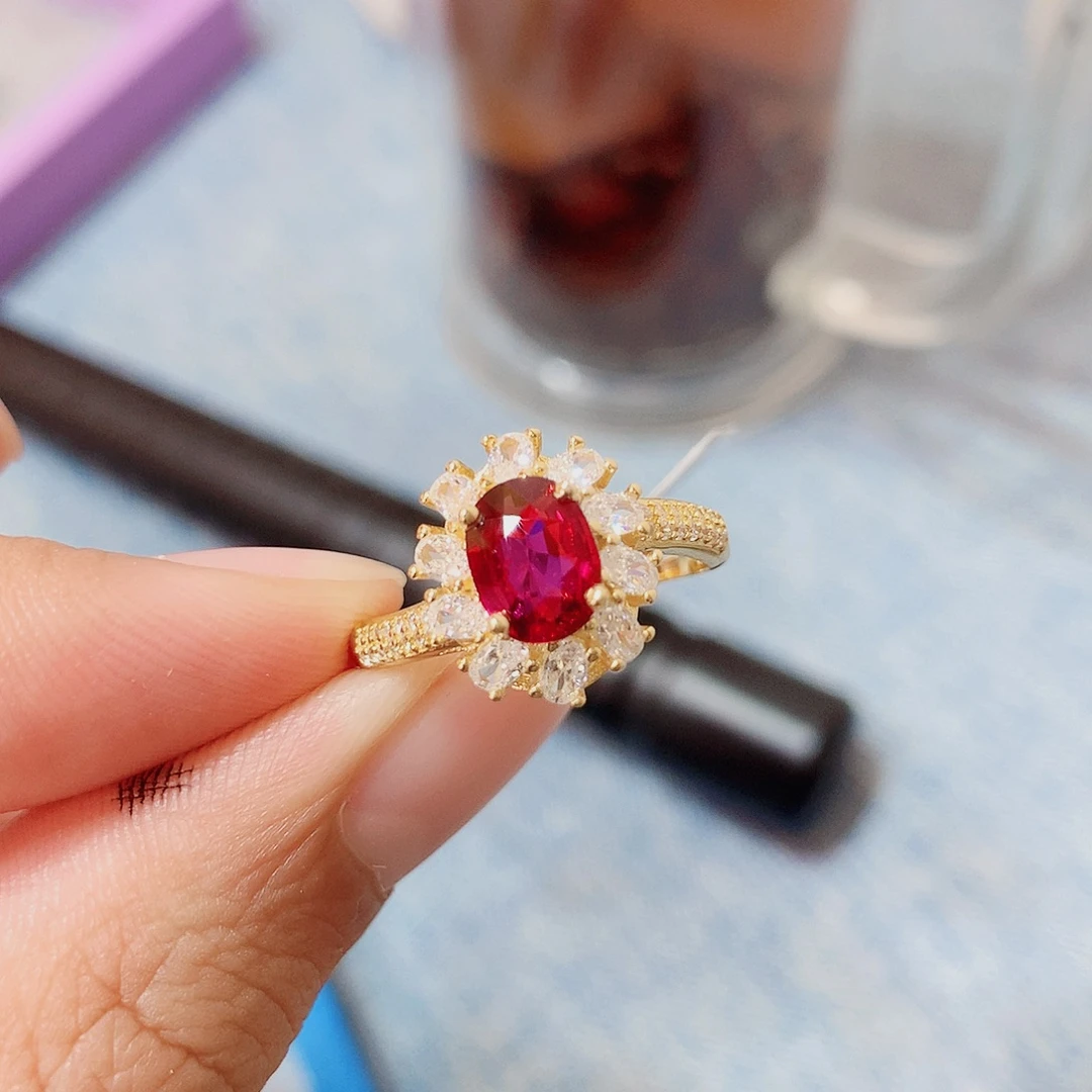 碧玺戒指戒指银S925镶嵌